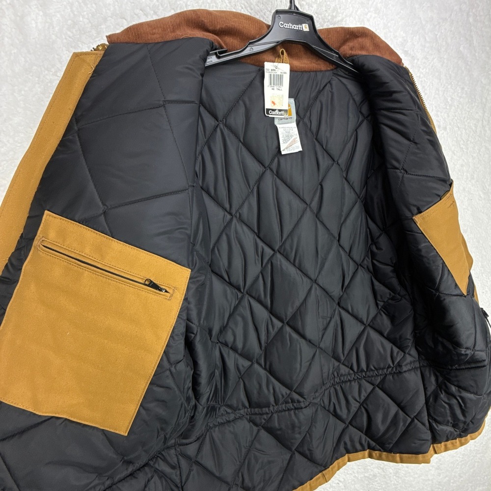 Carhartt Tan Field Jacket with Brown Collar - Picture 10 of 11